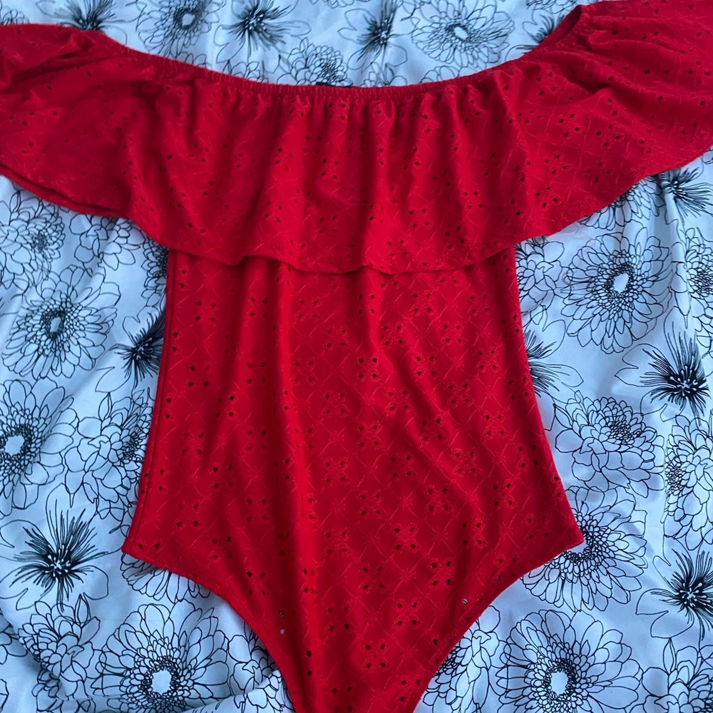 red bodysuit